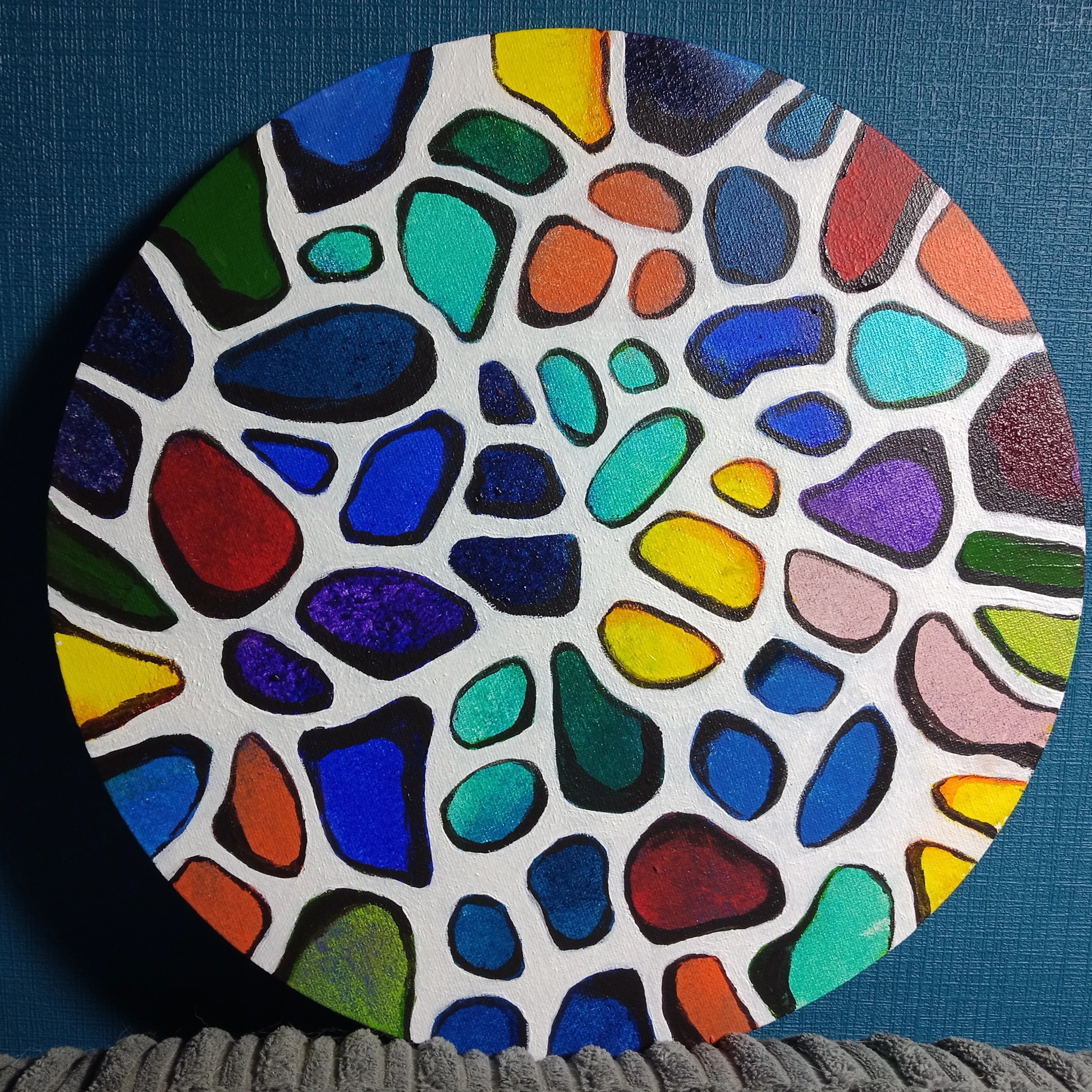 Round neurographic acrylic canvas