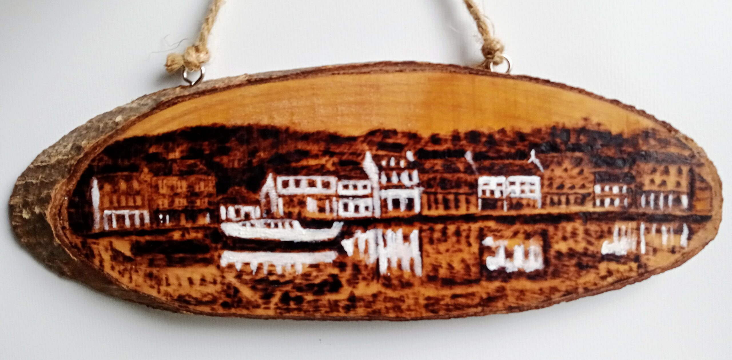 Tarbert - pyrography and paint