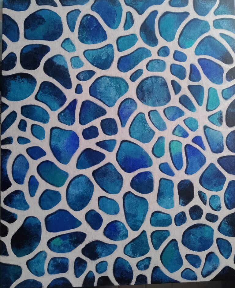 blue neurographic A2 painting