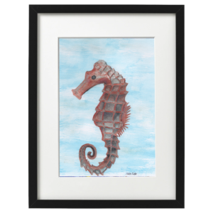 Seahorse - metallic watercolour