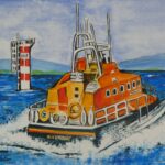 Oban Lifeboat, watercolour