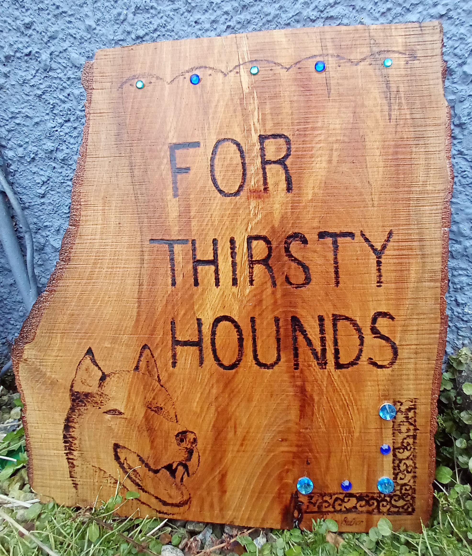 Dog watering sign made for The Crinan Canal