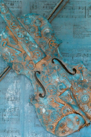 Close up of Steampunk violin