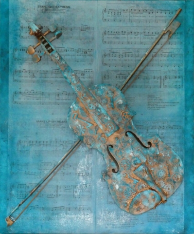 Steampunk inspired violin