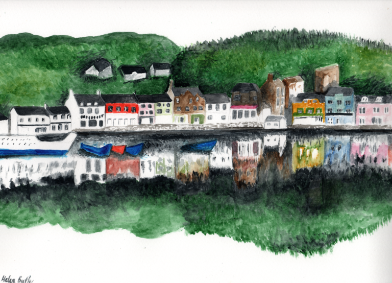 Tarbert reflections - watercolour