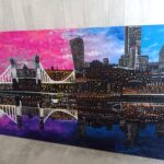 Acrylic painting of London cityscape (2 1/2 metres)